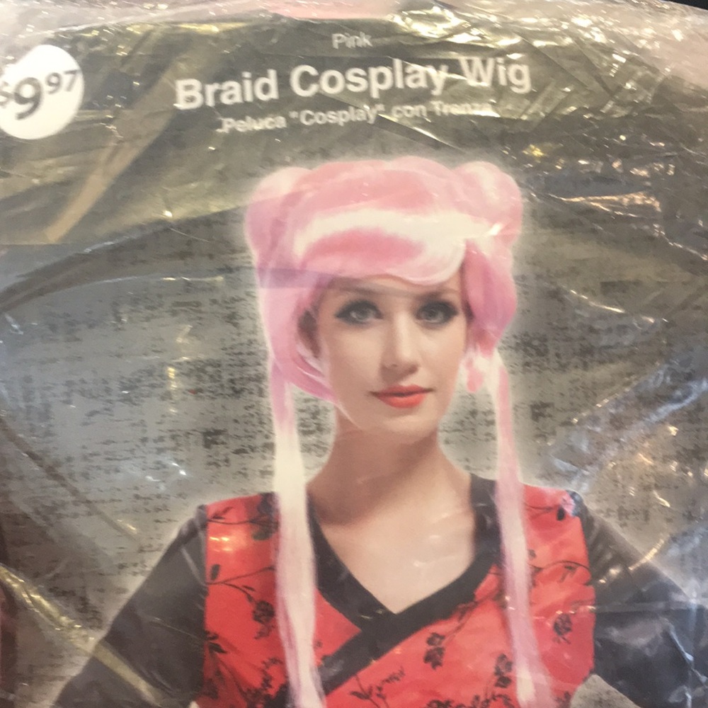 Braid cosplay wig  pink